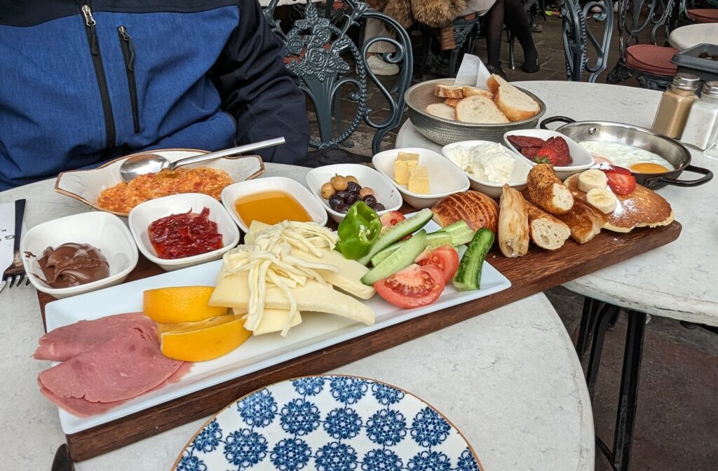 Turkish Breakfast from Guney Restaurant near Galata Tower   